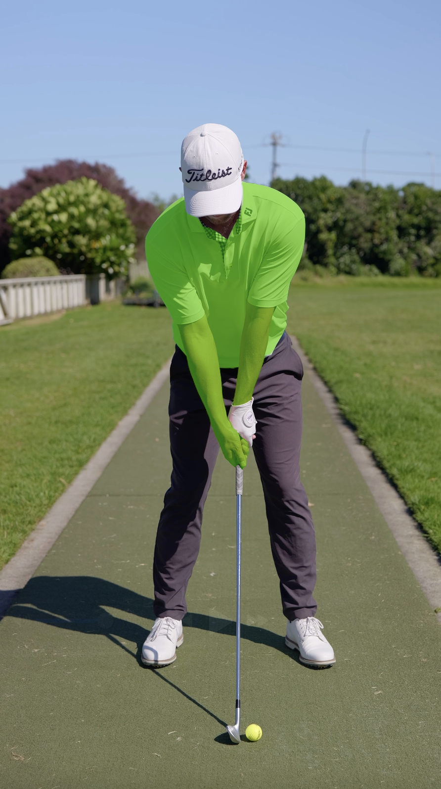 After: corrected golf setup position