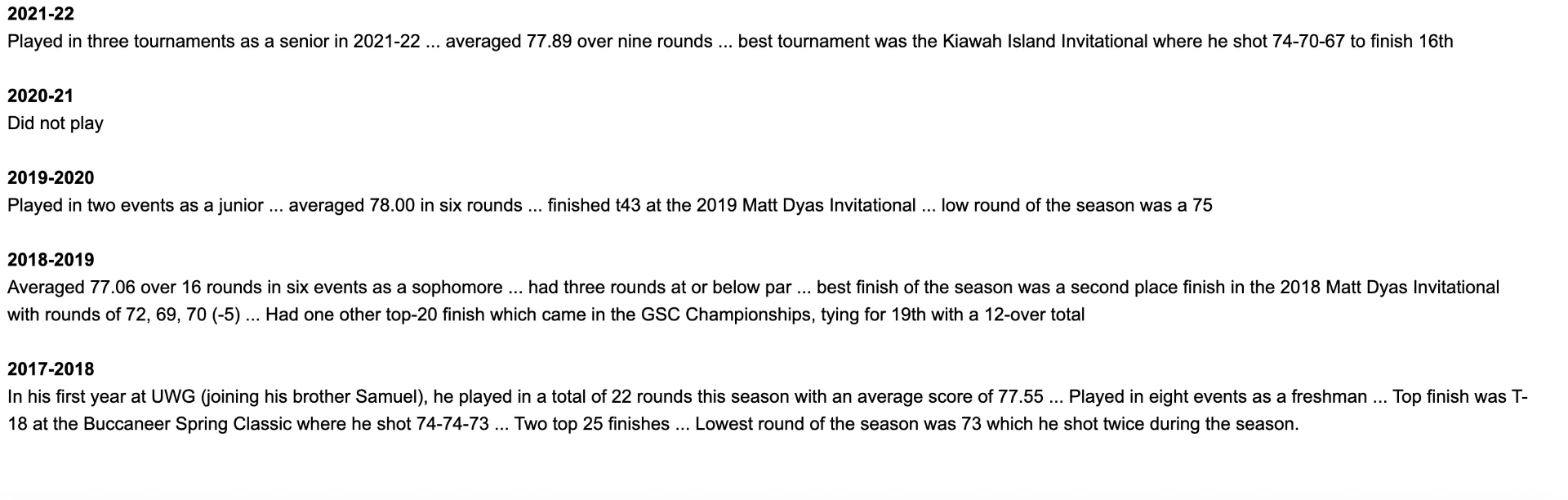 Before: college scoring averages around 78